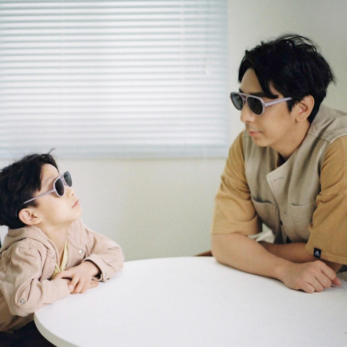 Aviator sunglasses - adult + kids 2支組 - 灰灰霧紫