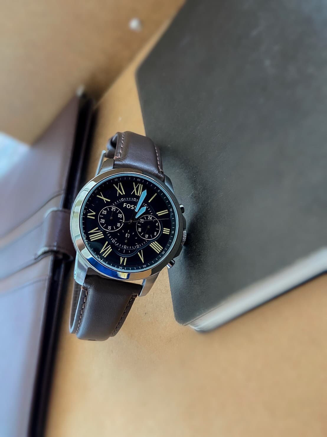 【FOSSIL】Grant 系列 羅馬時標計時腕錶  FS4812IE(黑)/ FS4813IE(咖) 44mm 現代鐘錶