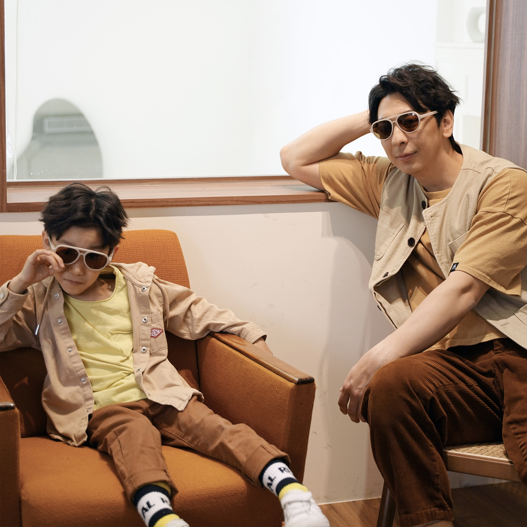 Aviator sunglasses - kids - 磨砂霧灰