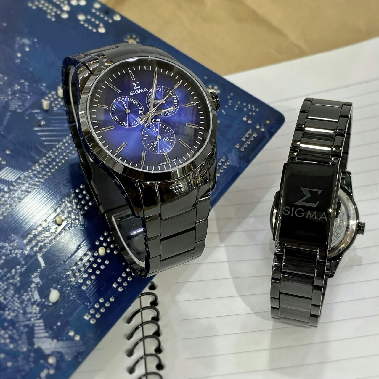 【SIGMA】準確時刻藍面黑鋼腕錶 9815B-B13 (34mm) / 9815M-B13 (41mm) 現代鐘錶