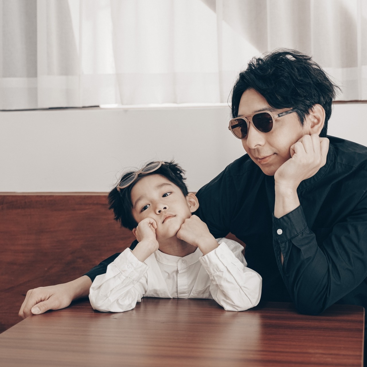 Aviator sunglasses - adult + kids 2支組 - 霧棕迷彩