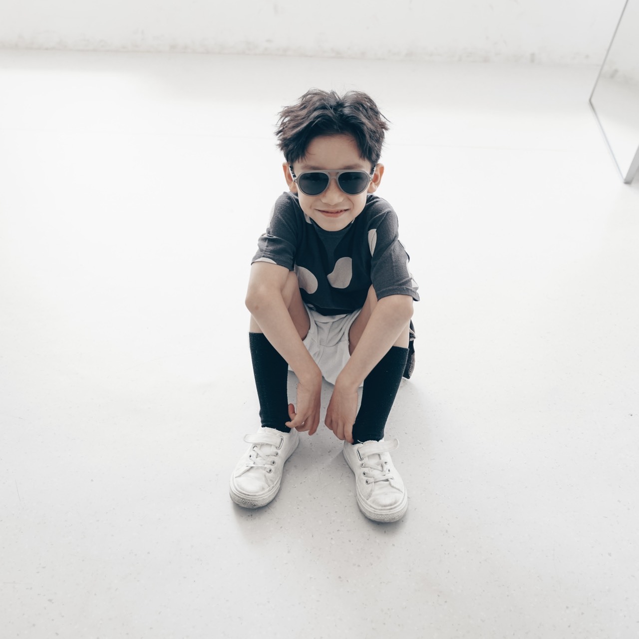 Aviator sunglasses - kids - 斑馬岩灰