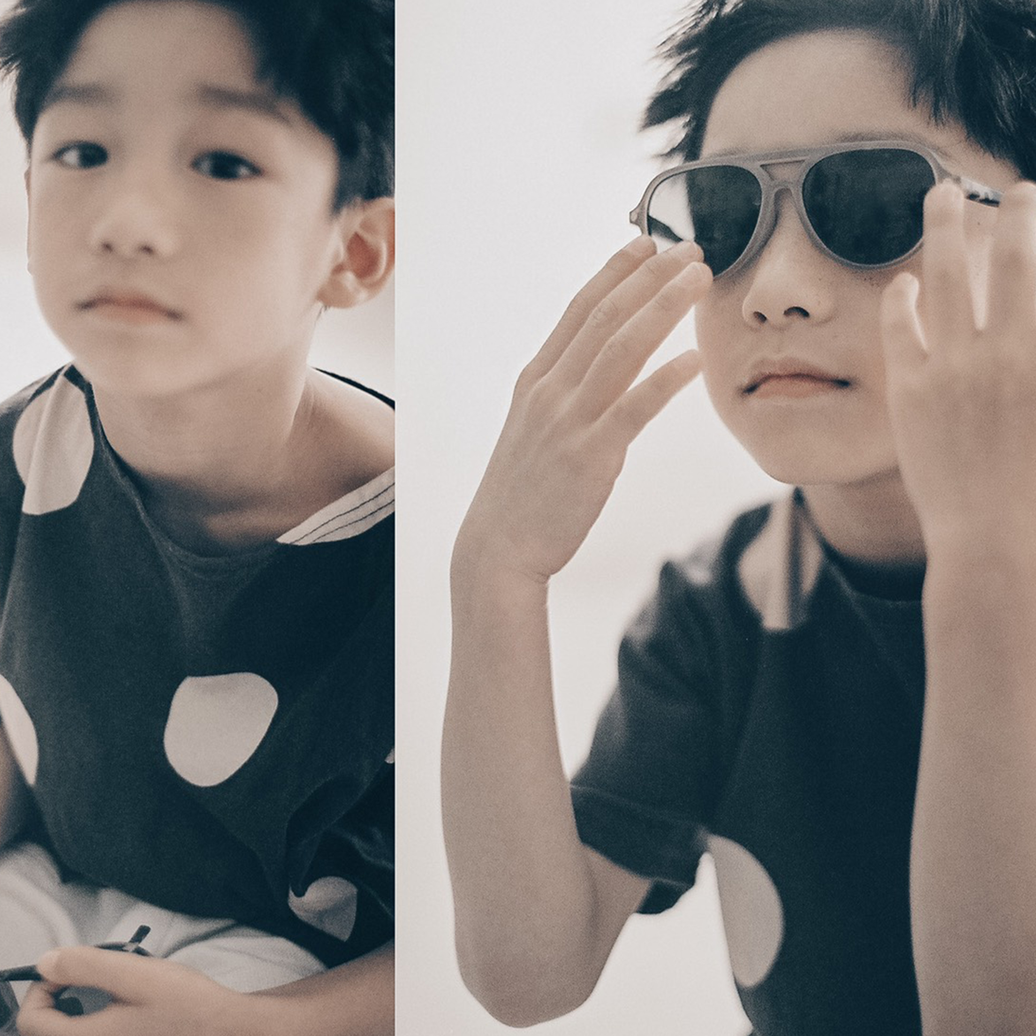 Aviator sunglasses - kids - 斑馬岩灰