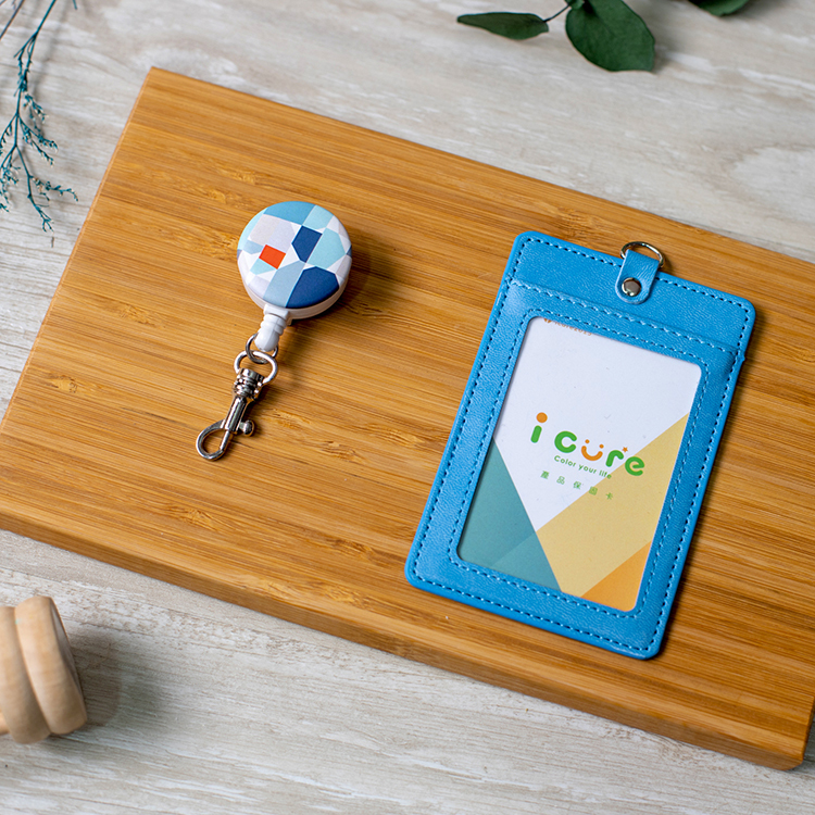 i 好夾 伸縮卡套組- 幾何圖形系列 / 藍色大理石