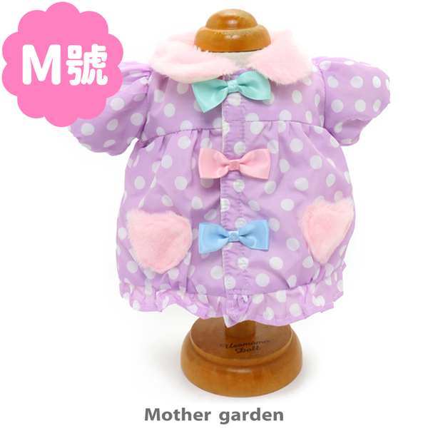 日本Usamomo萌兔桃桃- 更衣衣服-睡衣套組 點點 43cm專用(玩偶配件)