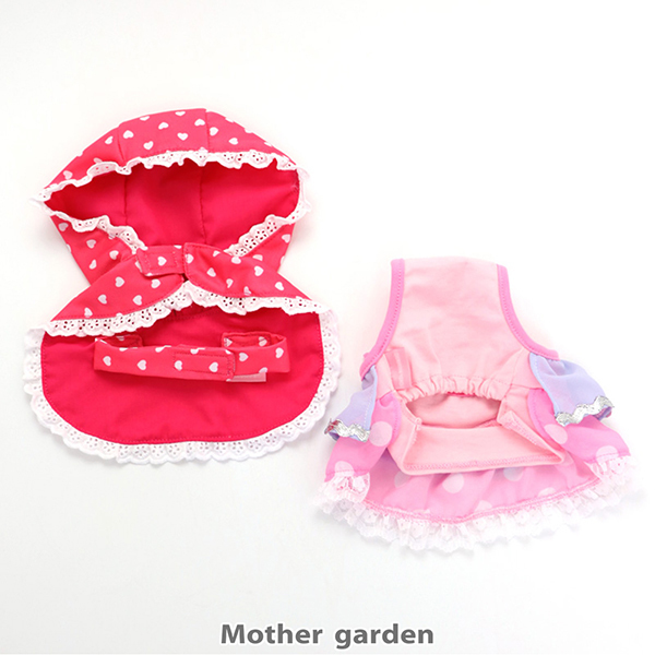 日本Usamomo萌兔桃桃- 家家酒-一起去散步更衣衣服 紅色斗篷(玩偶配件)