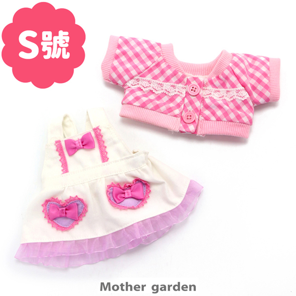 日本Usamomo萌兔桃桃- 更衣衣服-草莓套裝 22cm專用(玩偶配件)