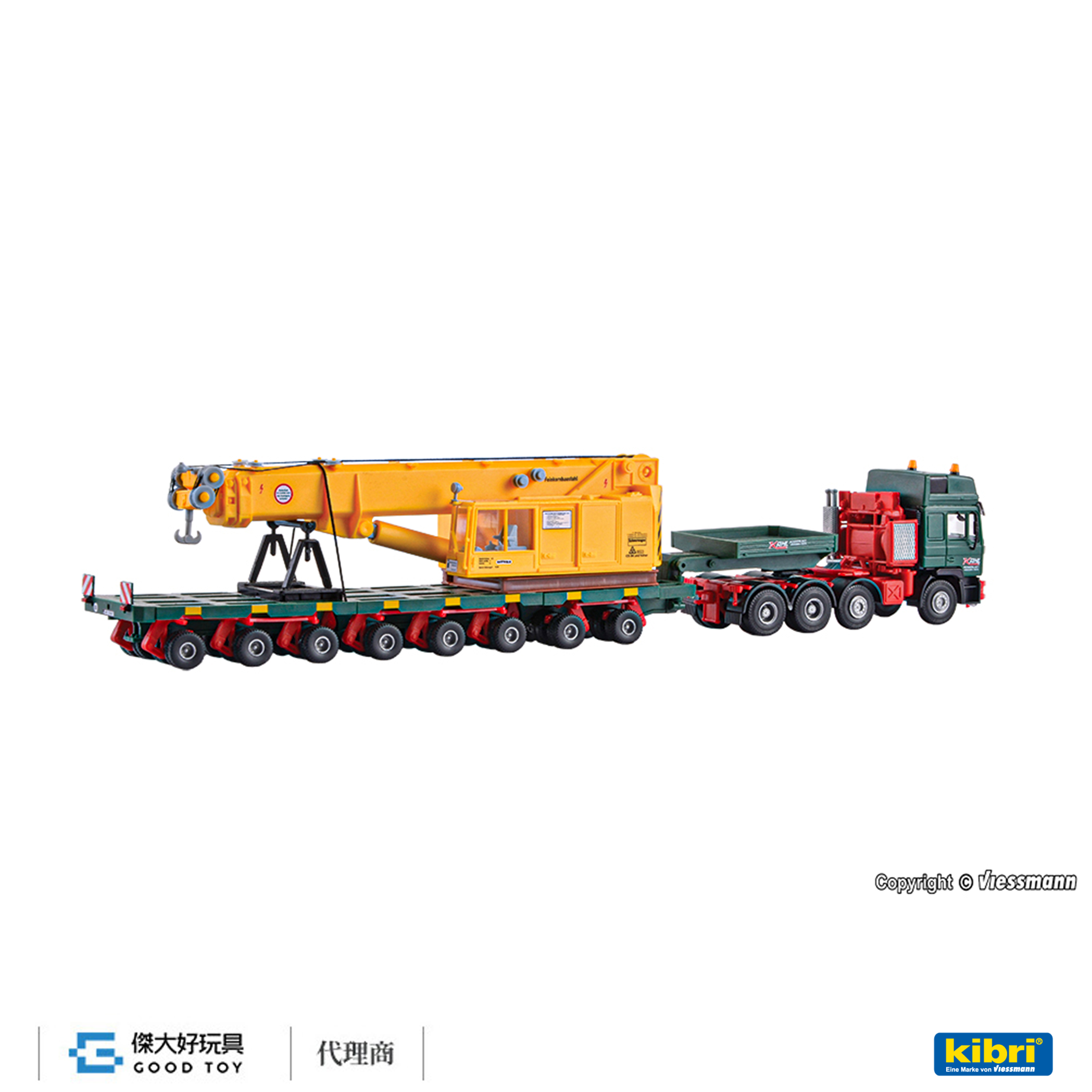 Kibri 13600 (HO kit) MAN SK+SCHEUERLE平台拖車(附鐵路起重機上部結構)