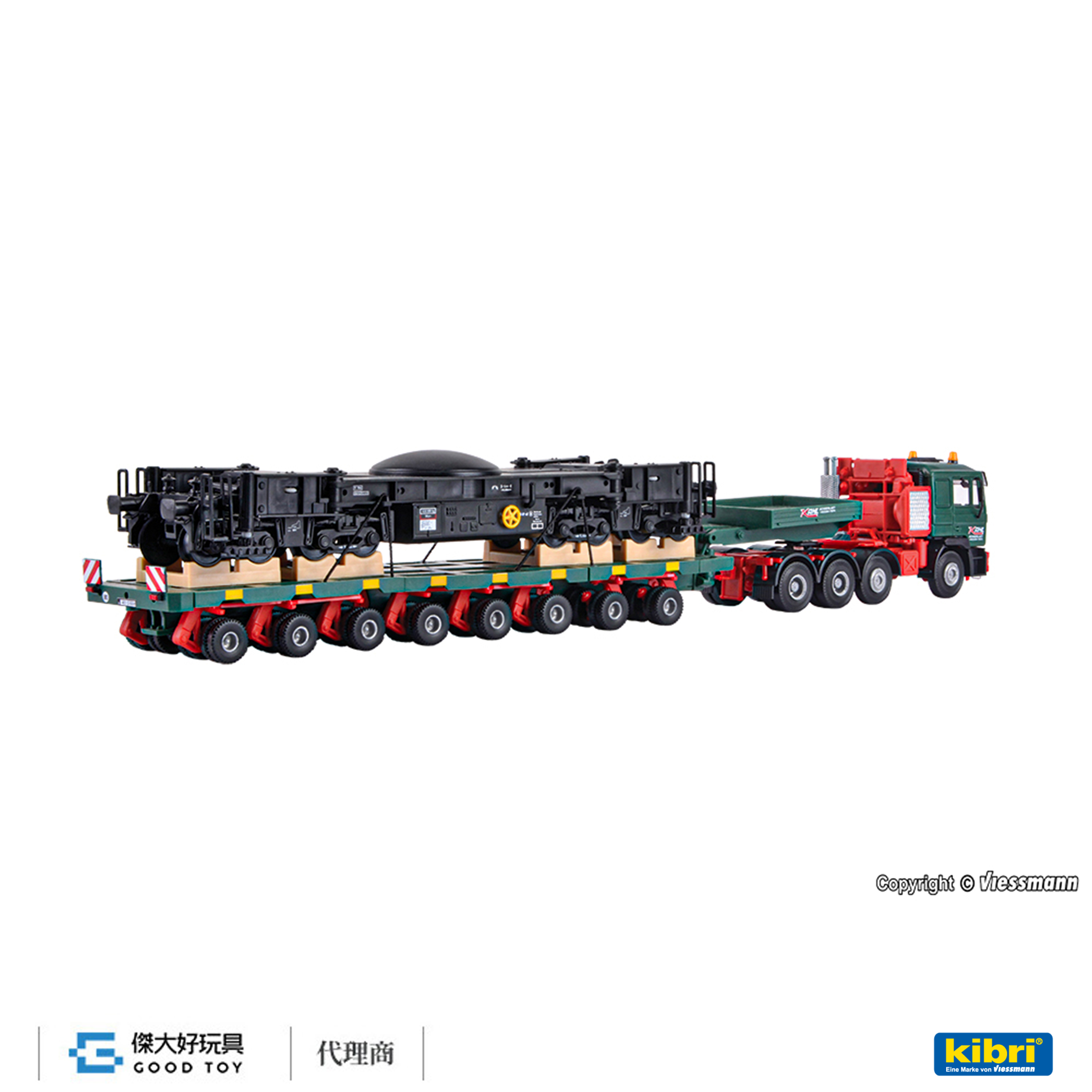 Kibri 13601 (HO kit) MAN SK+SCHEUERLE平台拖車(附鐵路起重機下部結構)