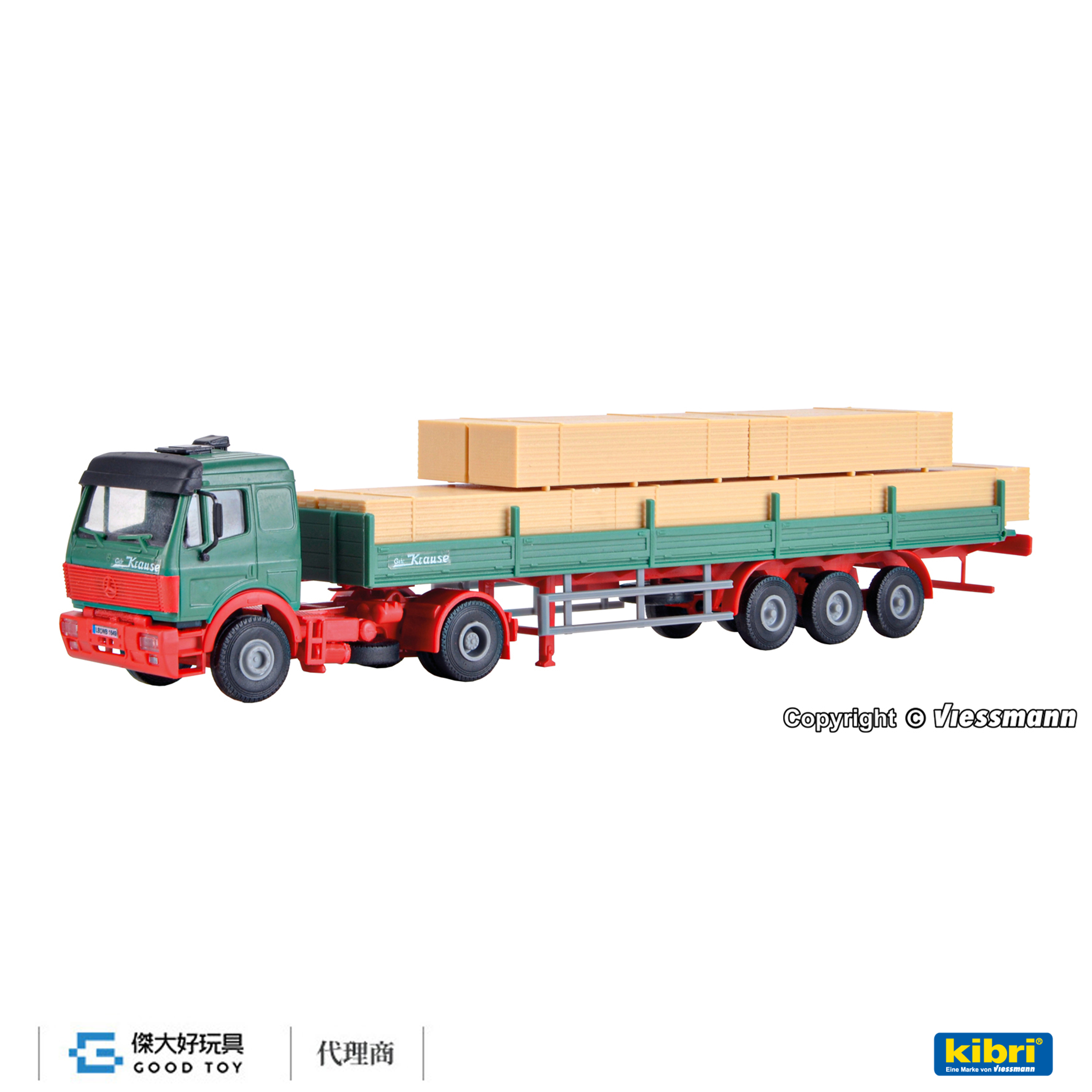 Kibri 14641 (HO kit) Benz SK 半掛拖車 附木材裝載物