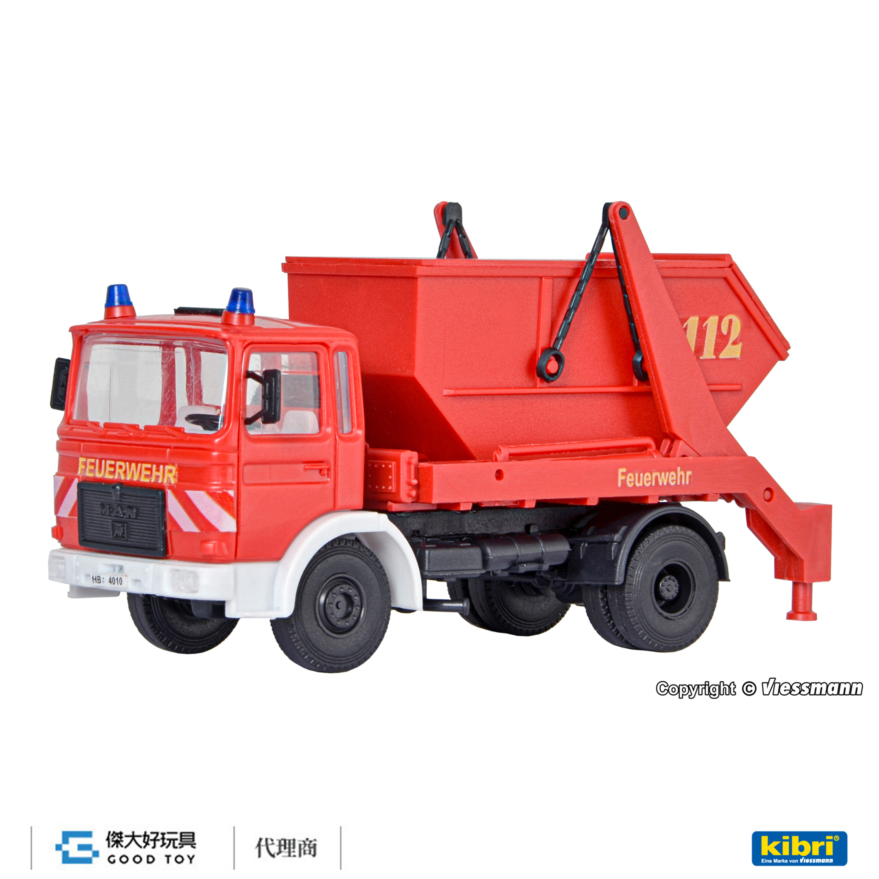 Kibri 18201 (HO kit) MAN 2軸 消防隊 擺臂式卸斗卡車