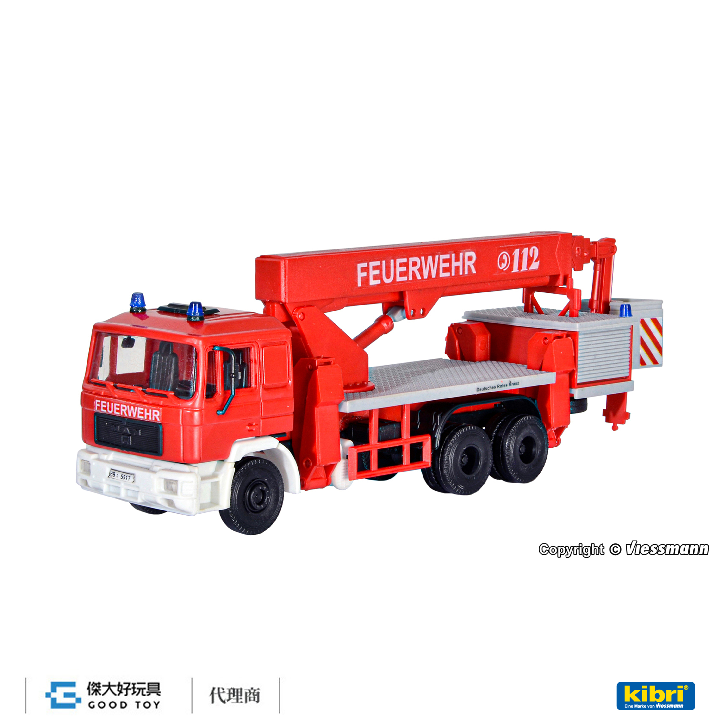 Kibri 18273 (HO kit) MAN/RUTHMANN STEIGER 消防隊 伸縮臂救援車