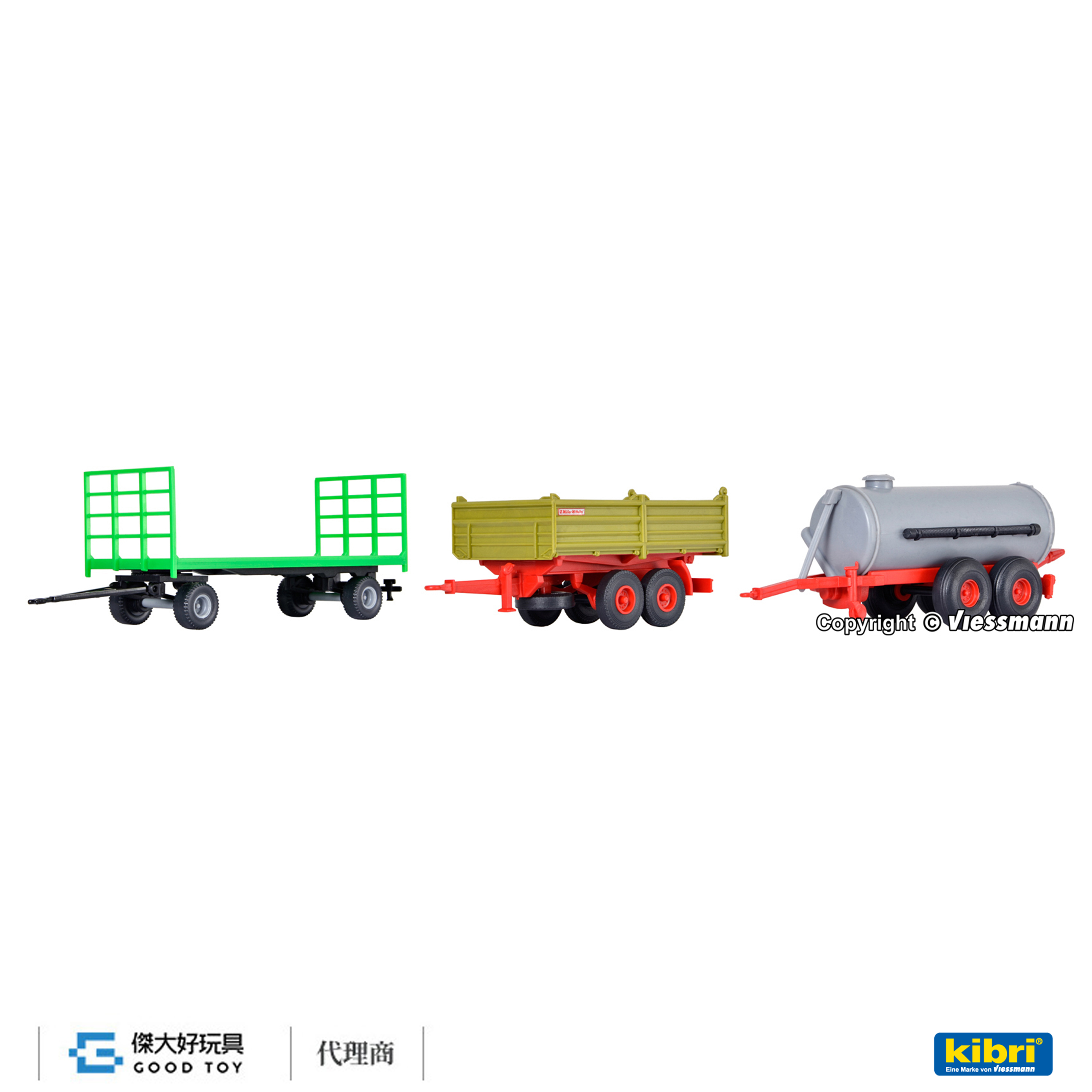 Kibri 10908  (HO kit) 農牧拖車組(3輛)