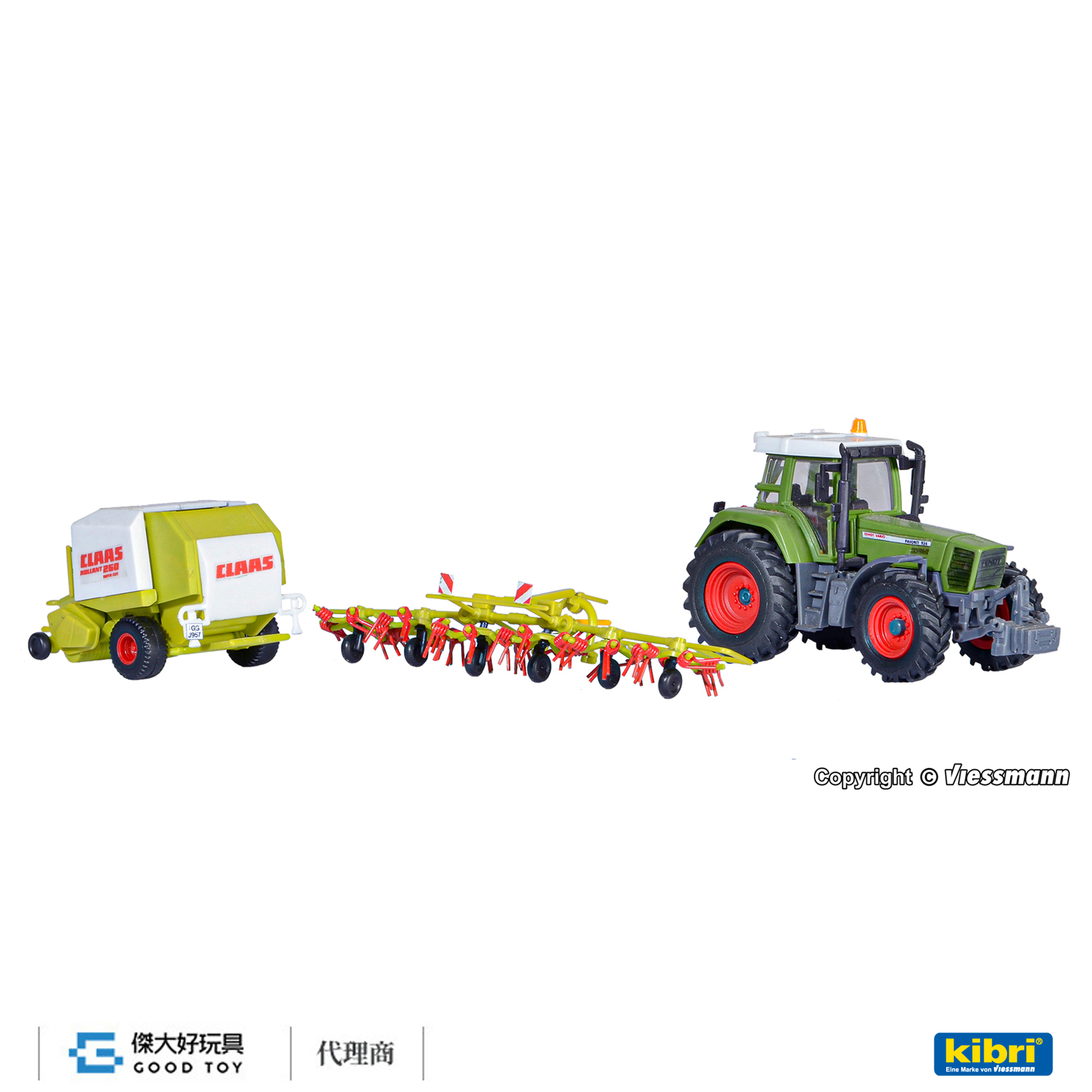 Kibri 12233 (HO kit) FENDT 拖拉機+稻草捆圓機組合