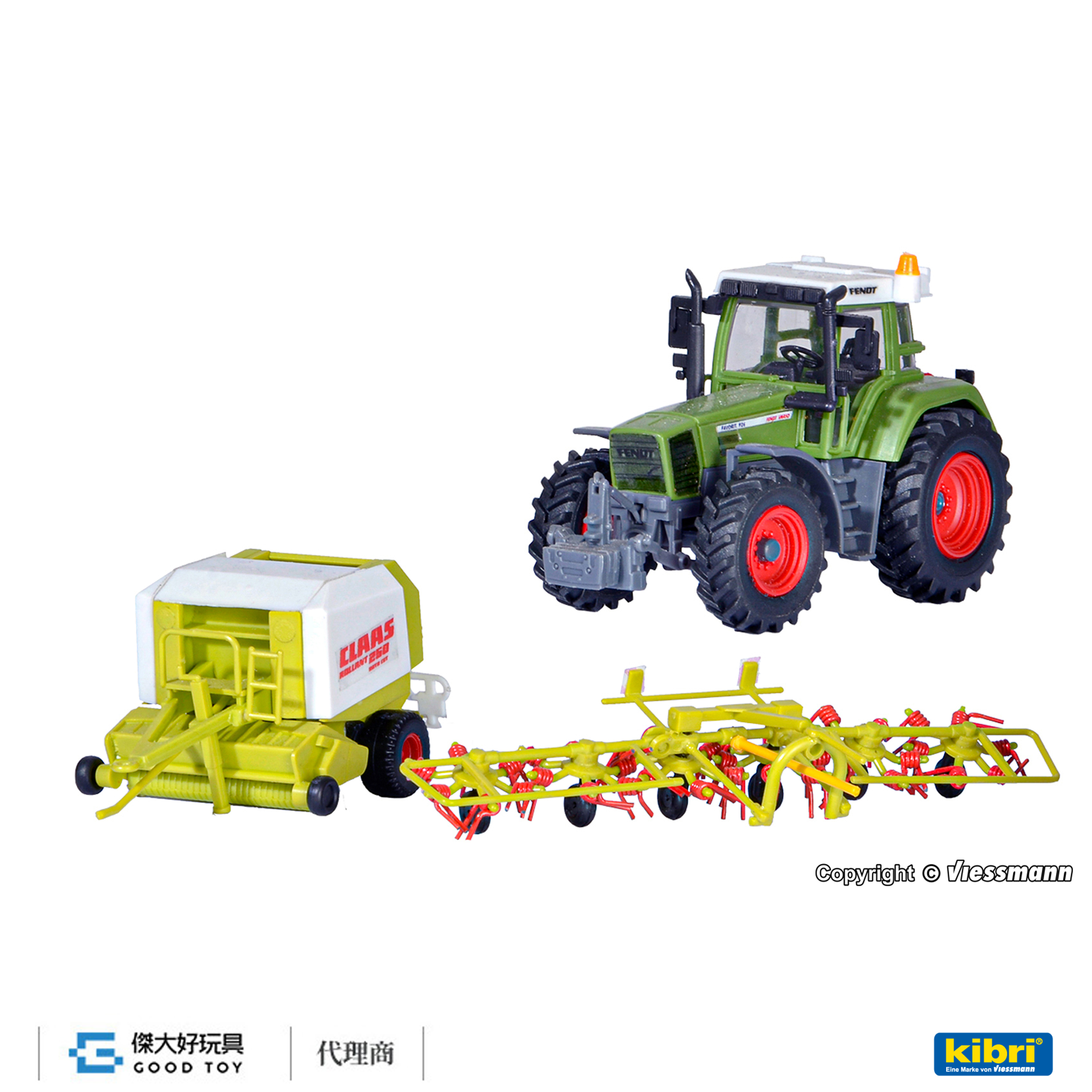 Kibri 12233 (HO kit) FENDT 拖拉機+稻草捆圓機組合