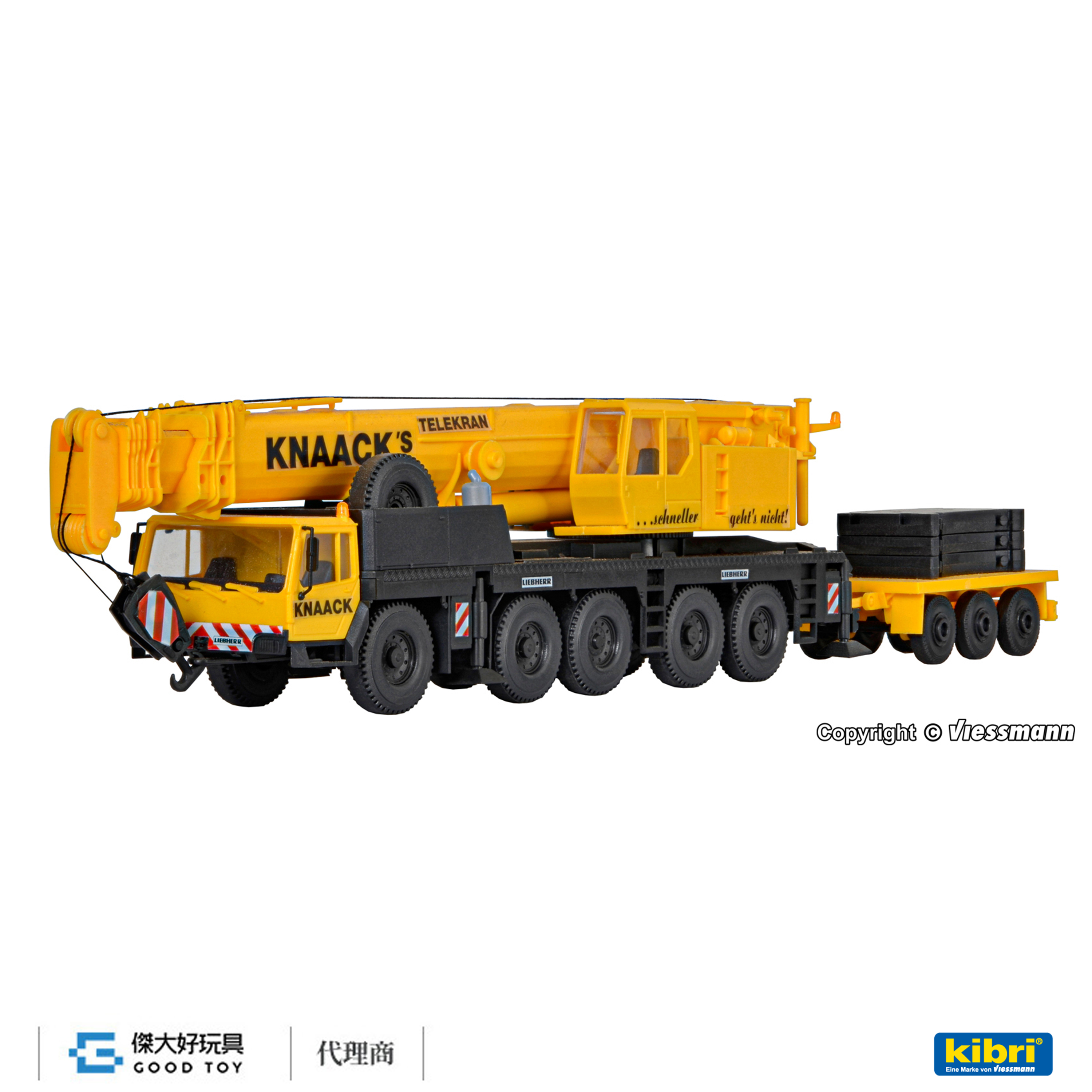 Kibri 13002 (HO kit) LIEBHERR LTM 1160/2 移動式起重機+配重塊運輸拖車