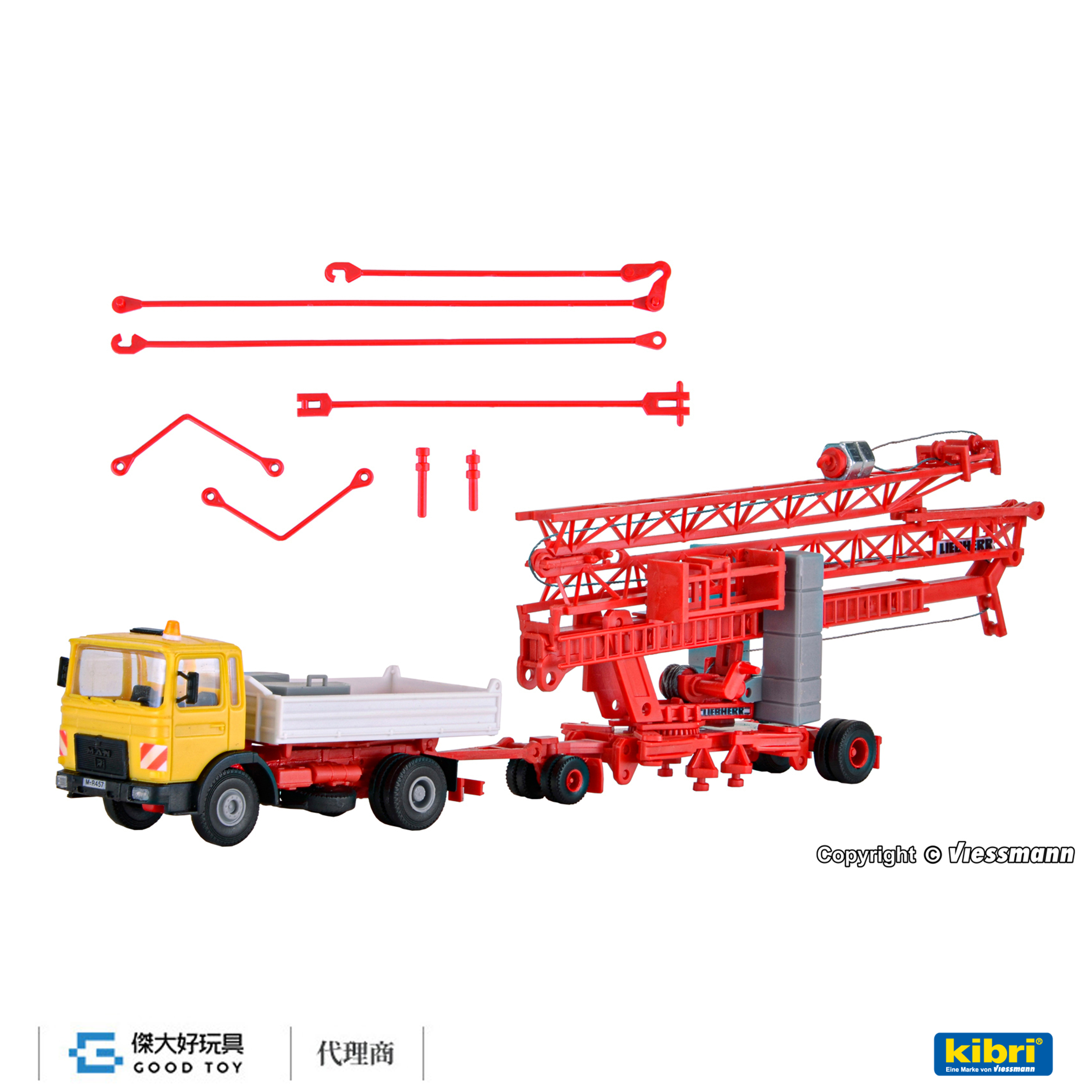 Kibri 13025 (HO kit) MAN 自卸車+LIEBHERR SK 20 快組式起重機