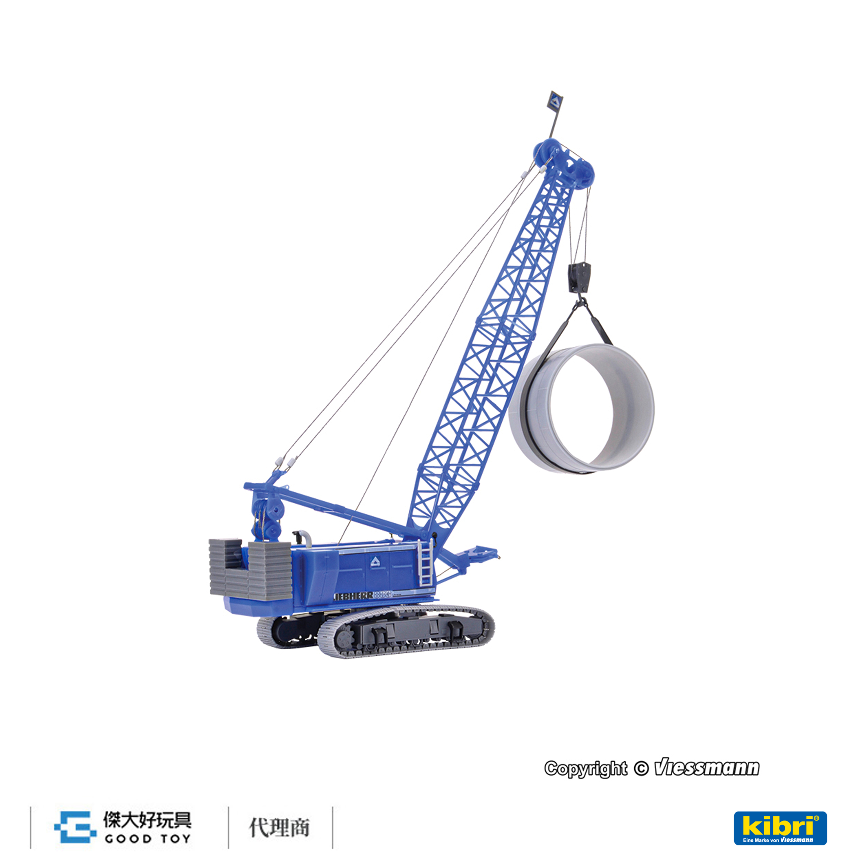 Kibri 13035 (HO kit) LIEBHERR 883 履帶式拉鏟挖掘機(配重塊.吊掛勾)
