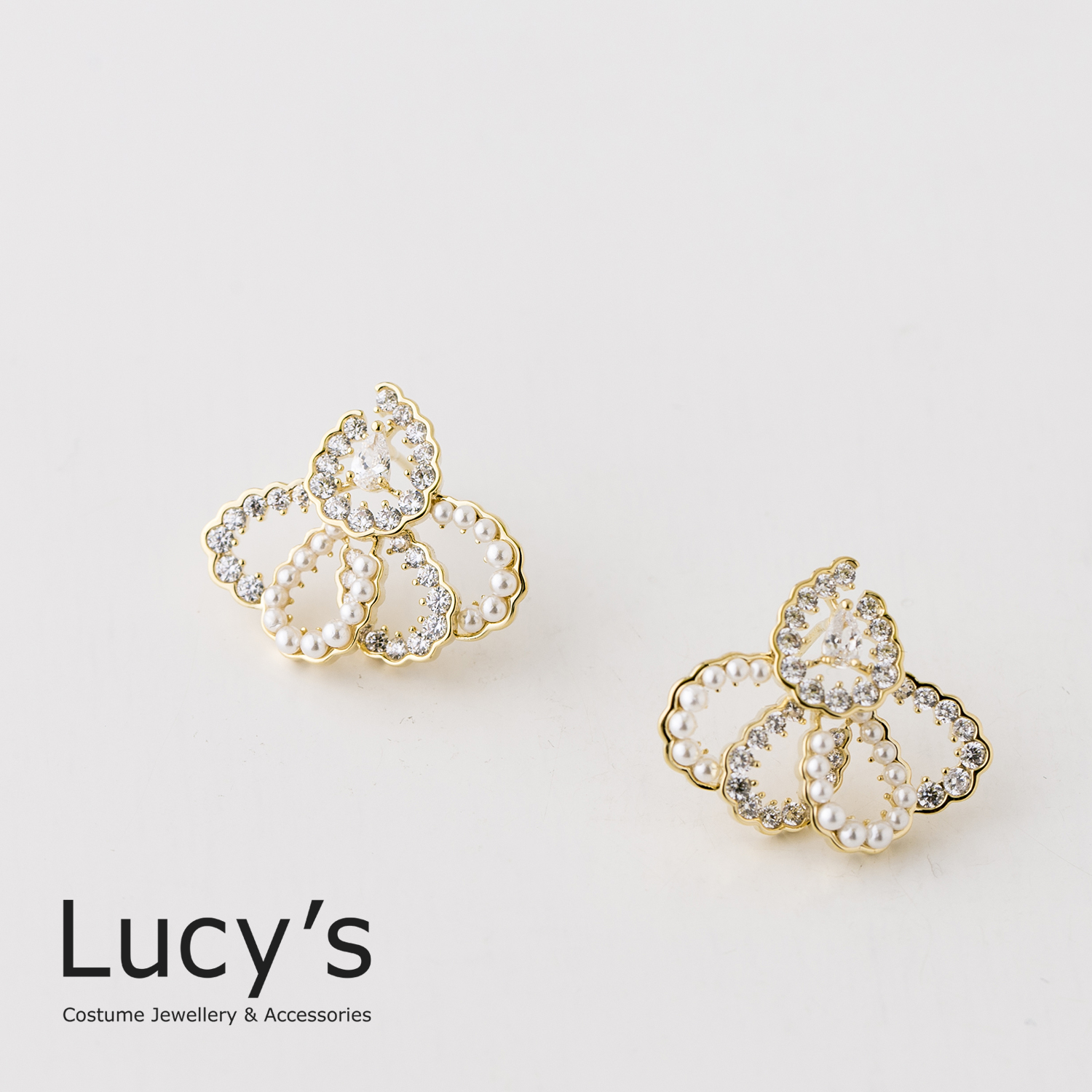 貝殼扇花 耳環(96122)