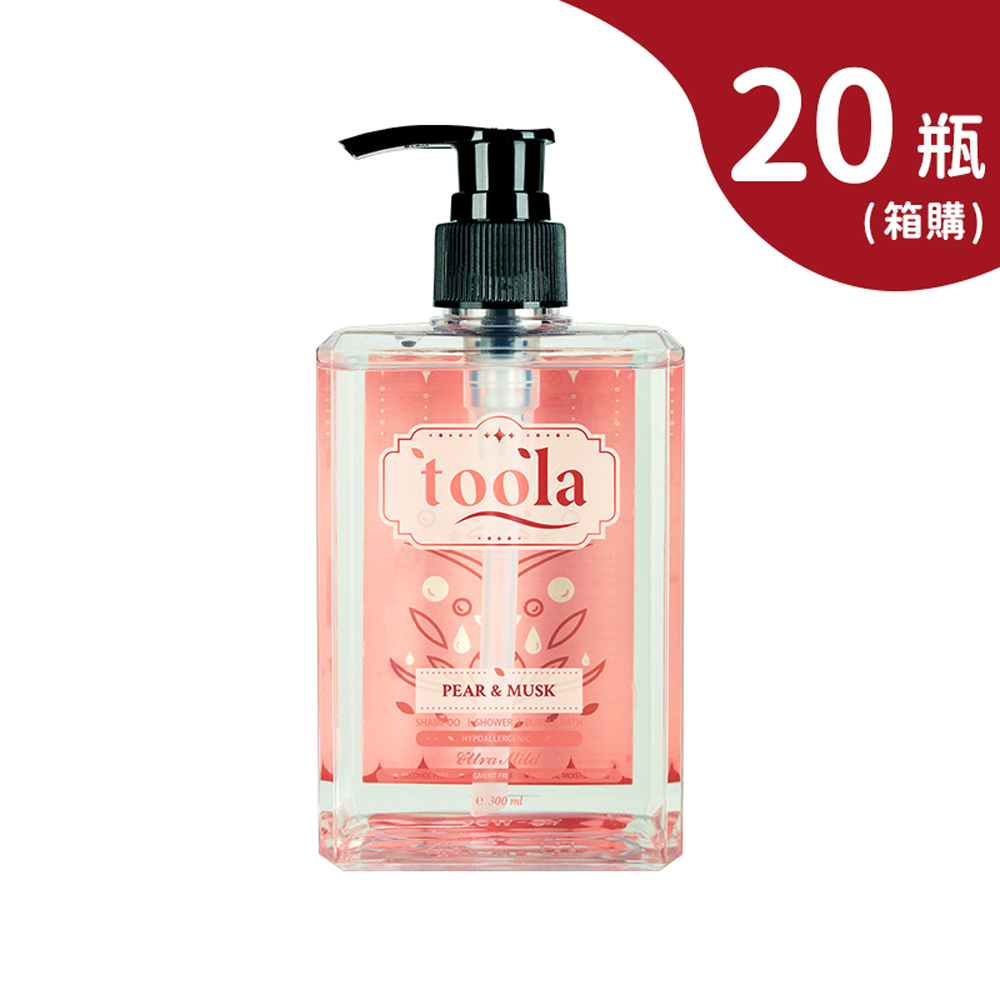 【TOOLA多樂】 嬰幼兒保濕洗沐泡泡露 300ml _英國梨&麝香_20入箱購組