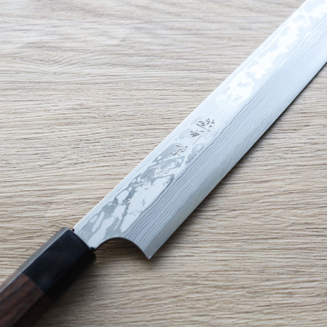 北岡英雄切付刀240mm 白紙鋼墨流