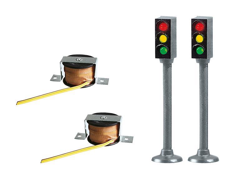 Faller 161656 HO規 2 LED Traffic lights with Stop sections 兩組交通號誌 (不含控制器)
