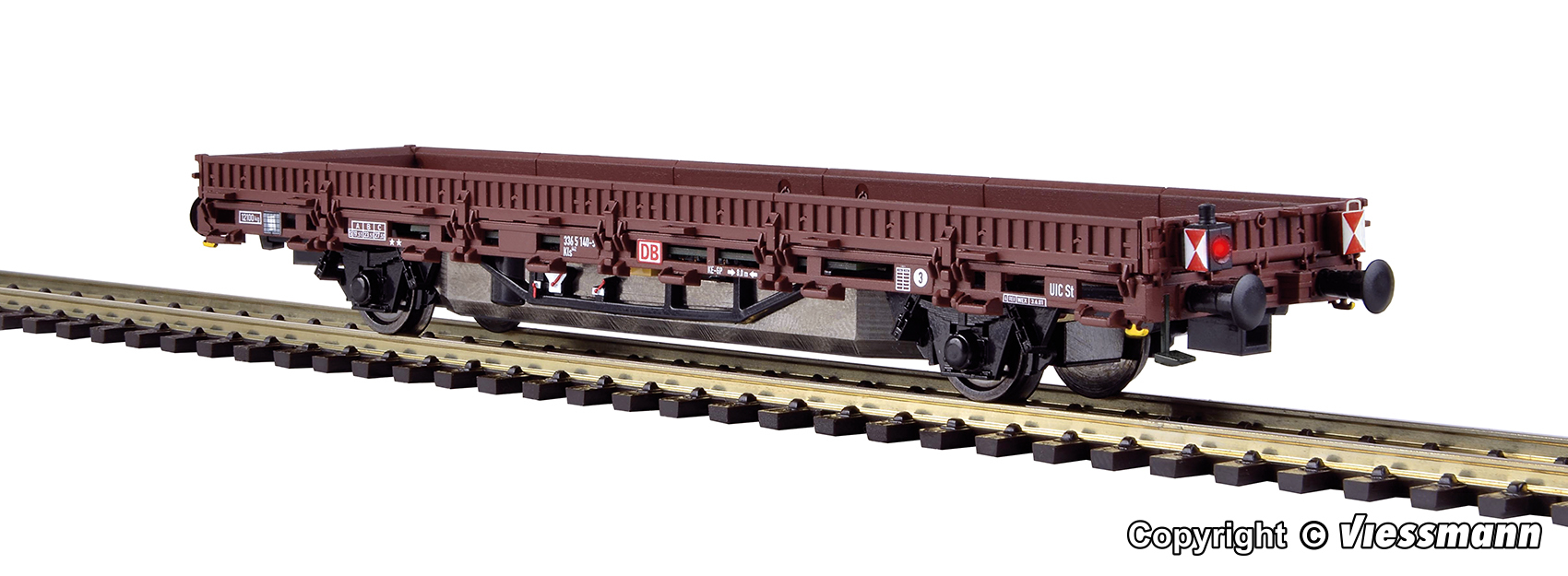 Viessmann 2310 HO規 low side car brown with drive unit functional model for 2 rail version