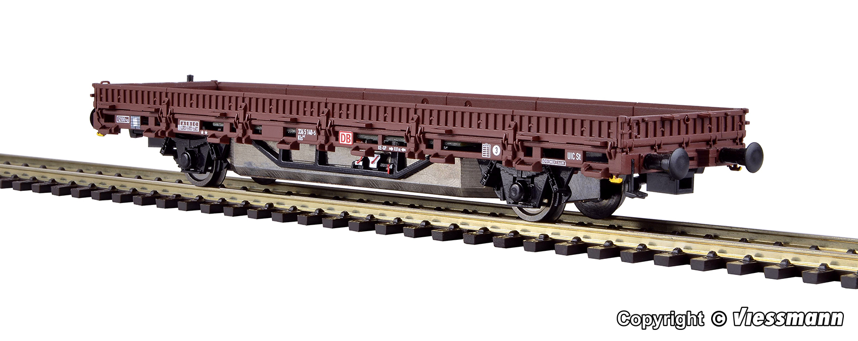 Viessmann 2310 HO規 low side car brown with drive unit functional model for 2 rail version