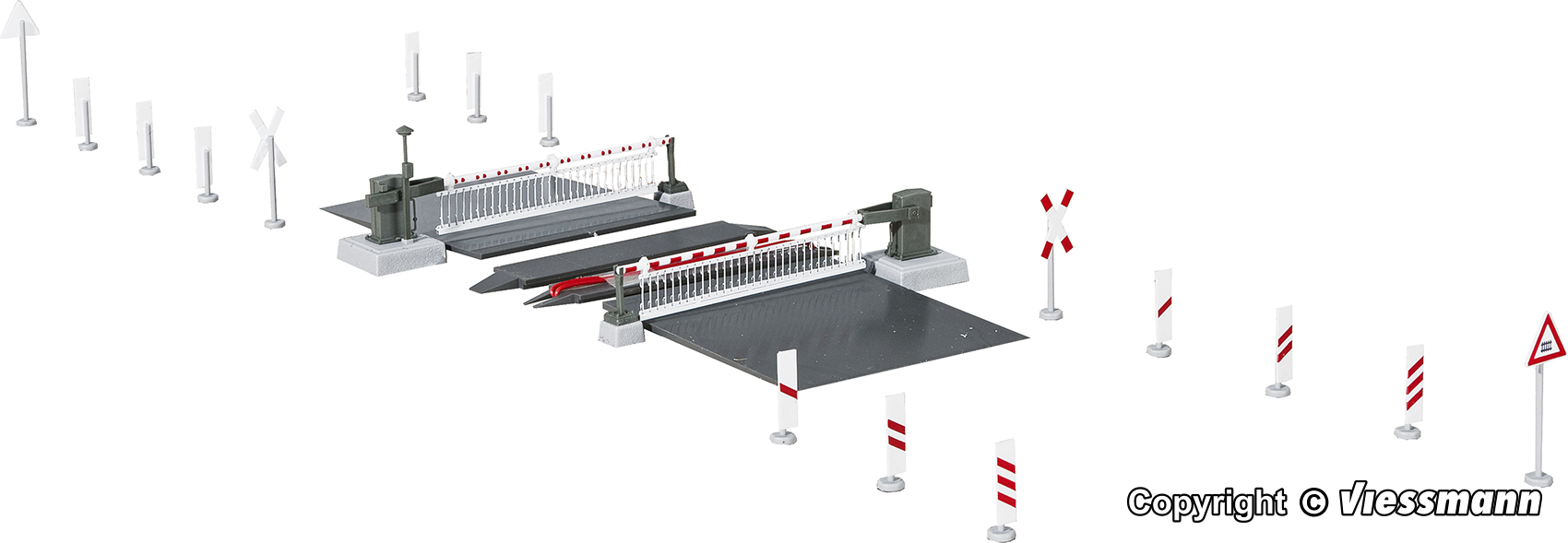 Viessmann 5104 HO規 Level crossing with decorated barriers fully automatic 電動平交道
