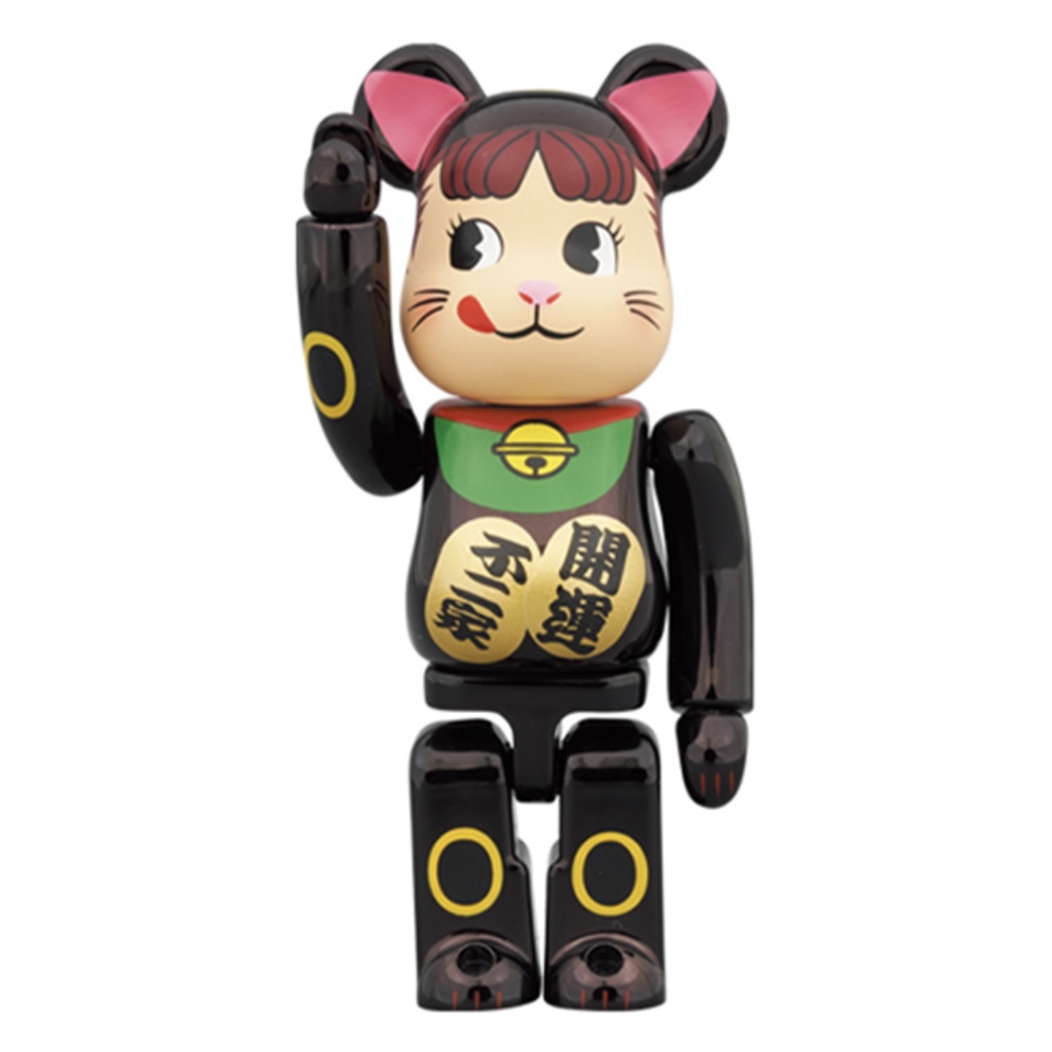 BE@RBRICK 不二家 招財貓 開運 黑色 100%+400% 庫柏力克熊