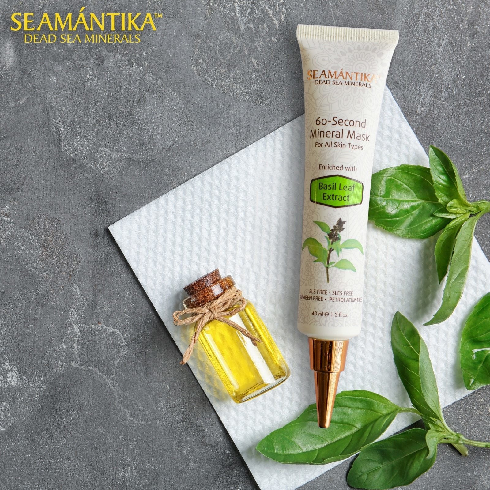 SEAMANTIKA  60秒急救亮肌面膜-羅勒葉萃取 40 ml