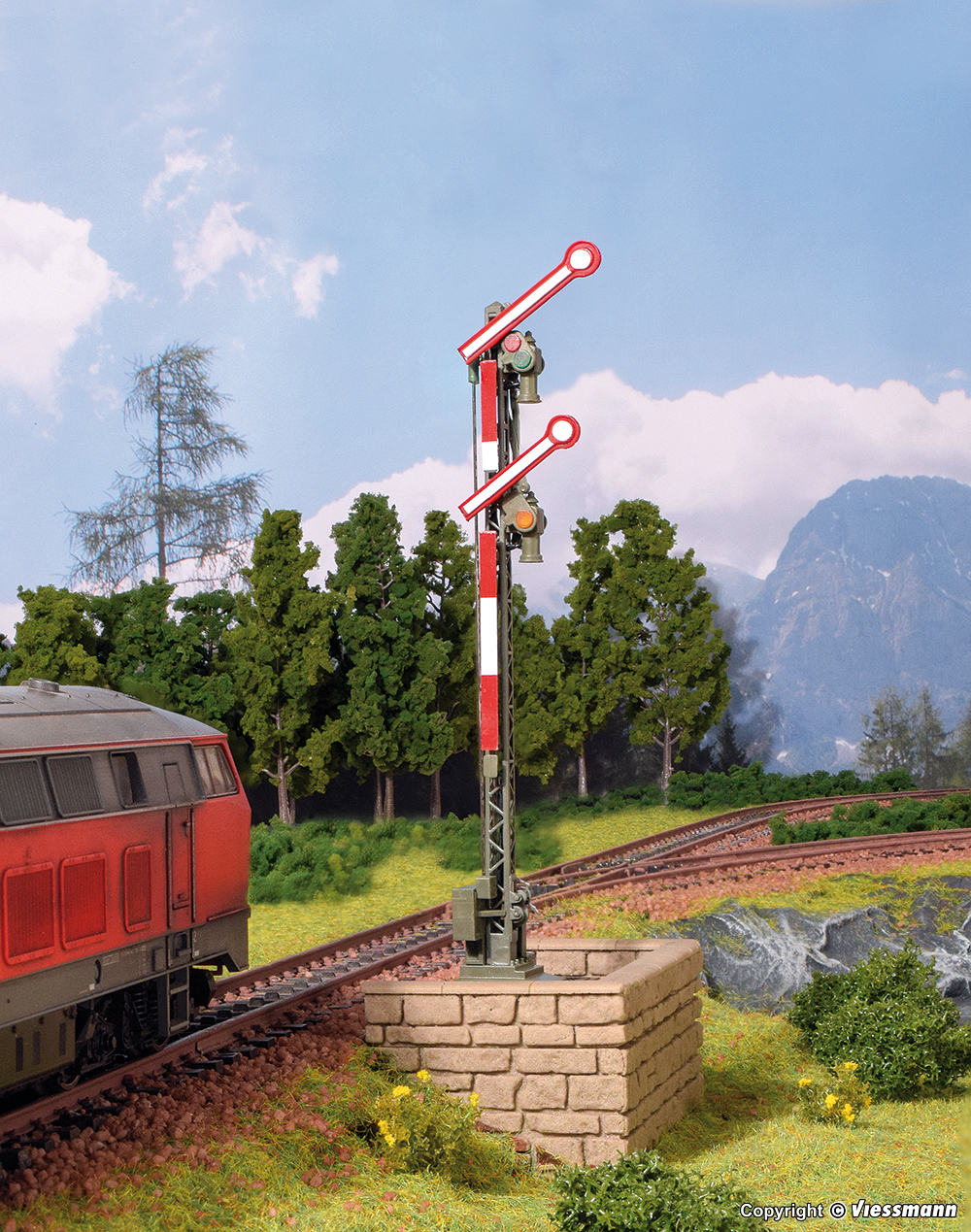 Viessmann 4701 HO規 Digital semaphore home signal with 2 coupled arms 號誌