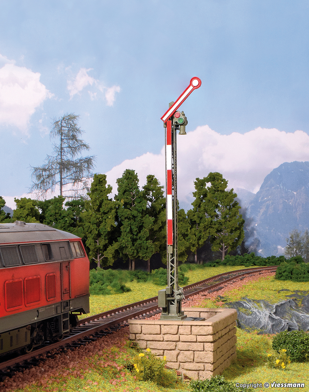 Viessmann 4700B HO規 Digital semaphore home signal single-arm 單臂式號誌