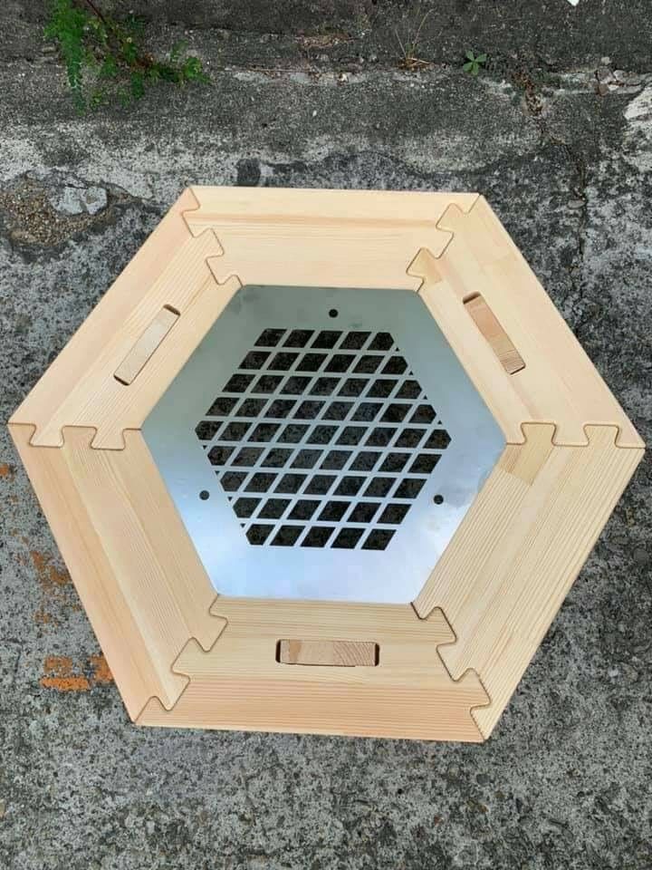 木小六角內桌板