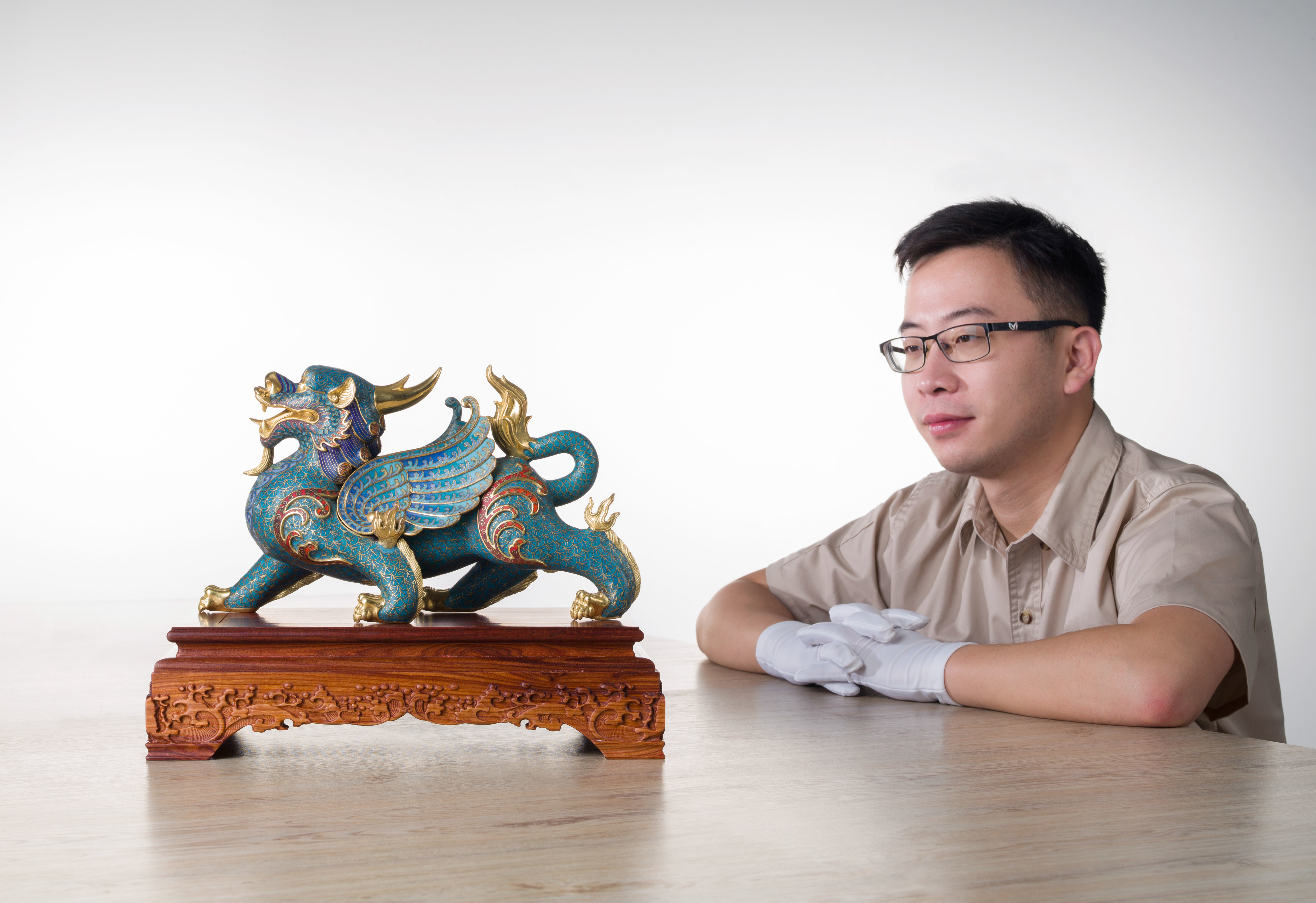 鎏金琺瑯貔貅(景泰藍)｜銅作工藝品
