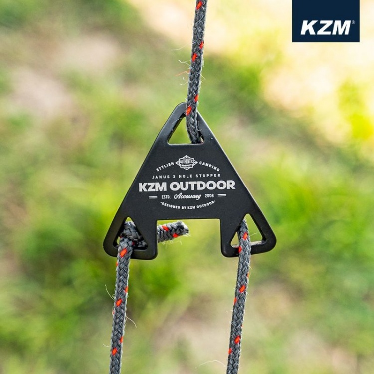KZM 調節片 黑色 營繩 三角調節片 三角型三孔調節片8入 三孔 露營 野營 風格