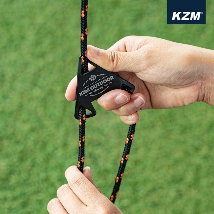 KZM 調節片 黑色 營繩 三角調節片 三角型三孔調節片8入 三孔 露營 野營 風格