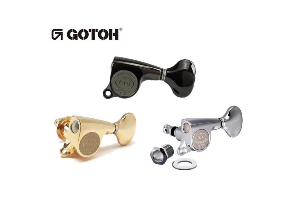 GOTOH - SGS510Z 木吉他弦鈕 45度 1:18 日本製 音準強化 齒輪比高 弦鈕首選