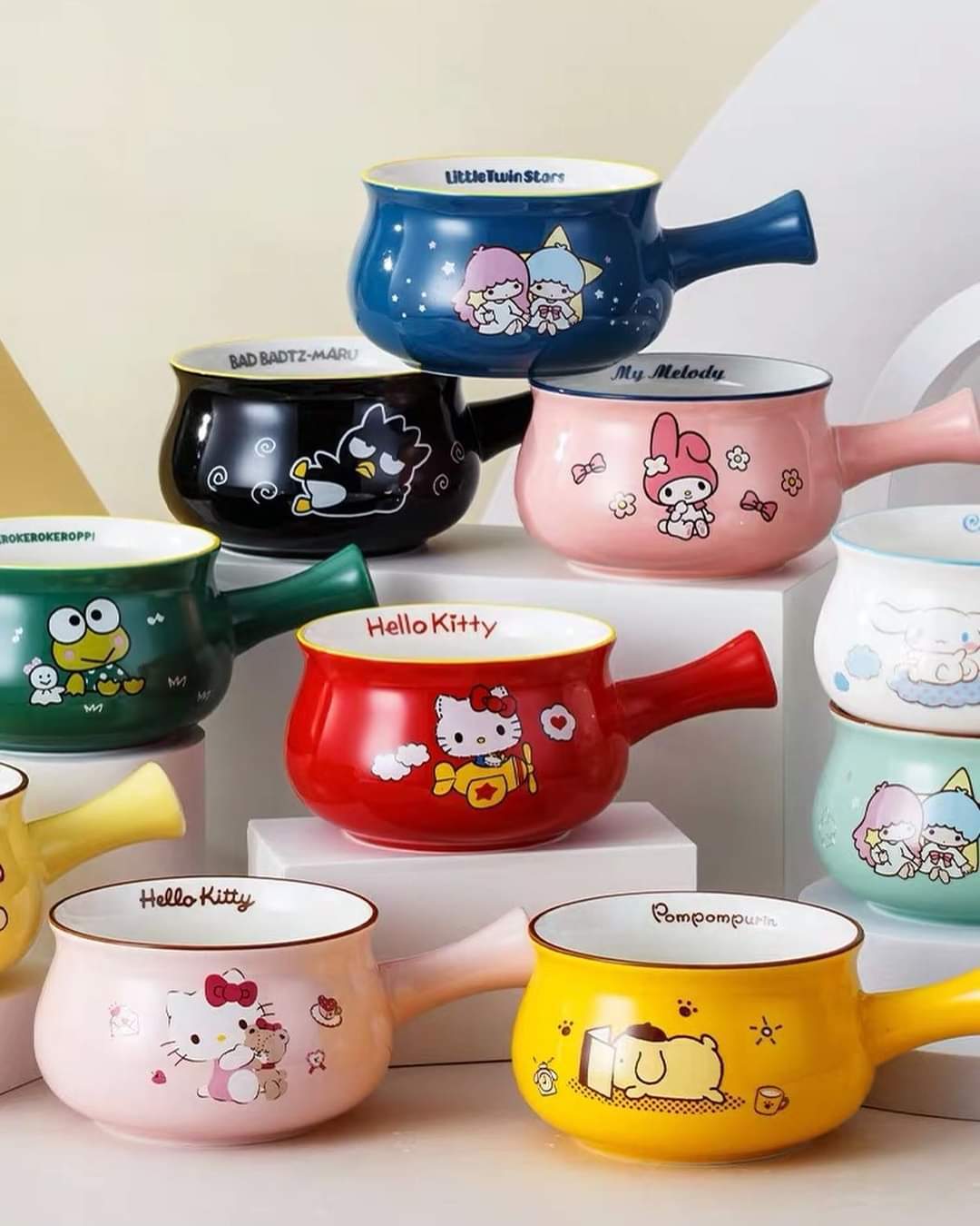 正版Sanrio 陶瓷手柄碗