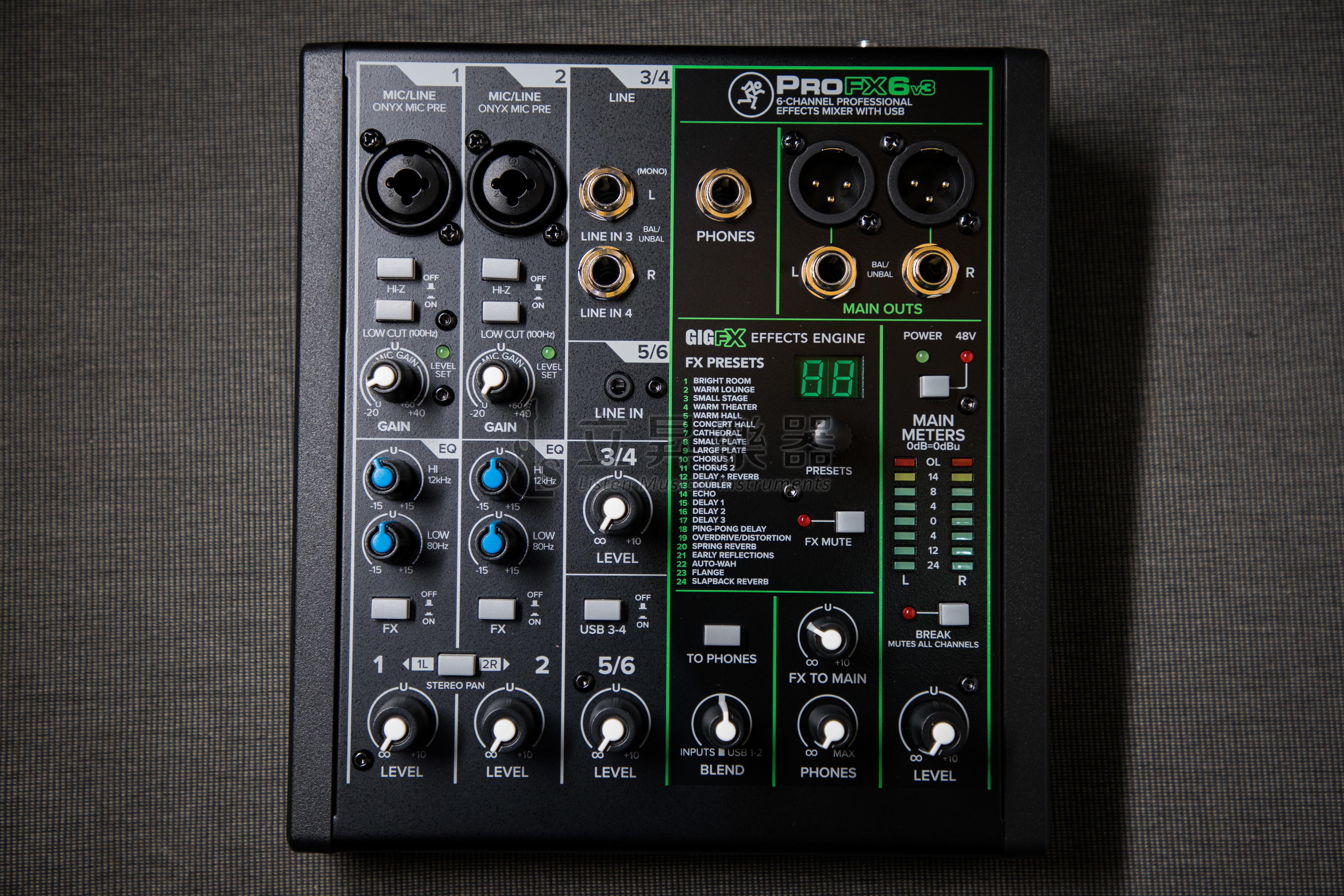 Mackie ProFX6v3 6軌類比混音器 USB錄音介面 24種效果