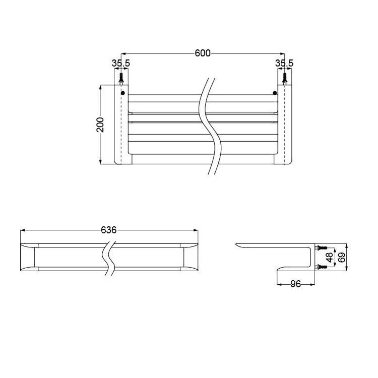 Toto "G Selection" YTS902 (YTS902BC) Towel Shelf