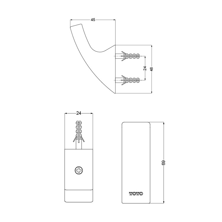 Toto "G Selection" YRH903 Robe Hook