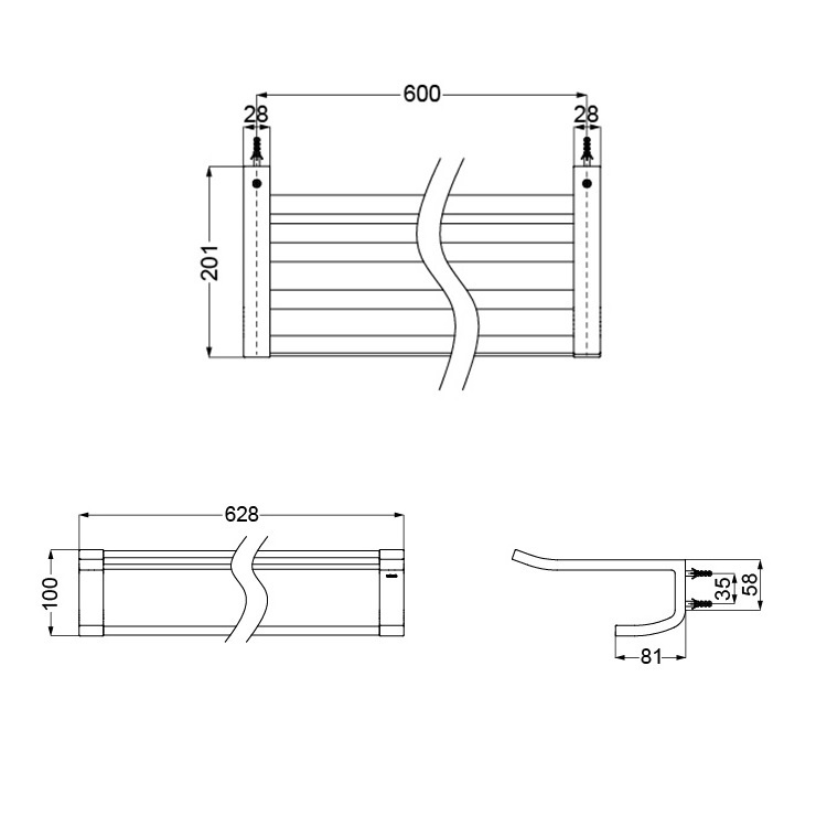 Toto "G Selection" YTS903 (YTS903BC) Towel Shelf