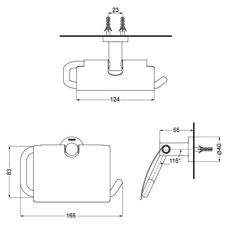 Toto "L Selection" YH406 (YH406RC) Paper Holder