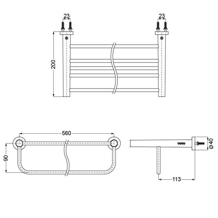 Toto "L Selection" YTS406BC Towel Shelf