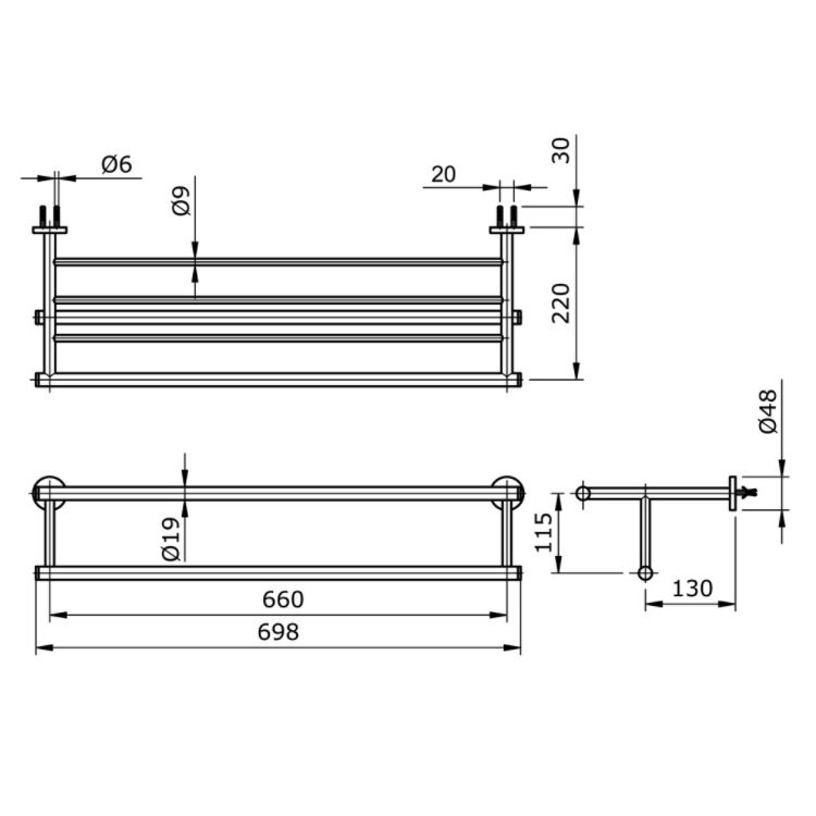 Toto TX726 (TX726AES#MB) Towel Shelf