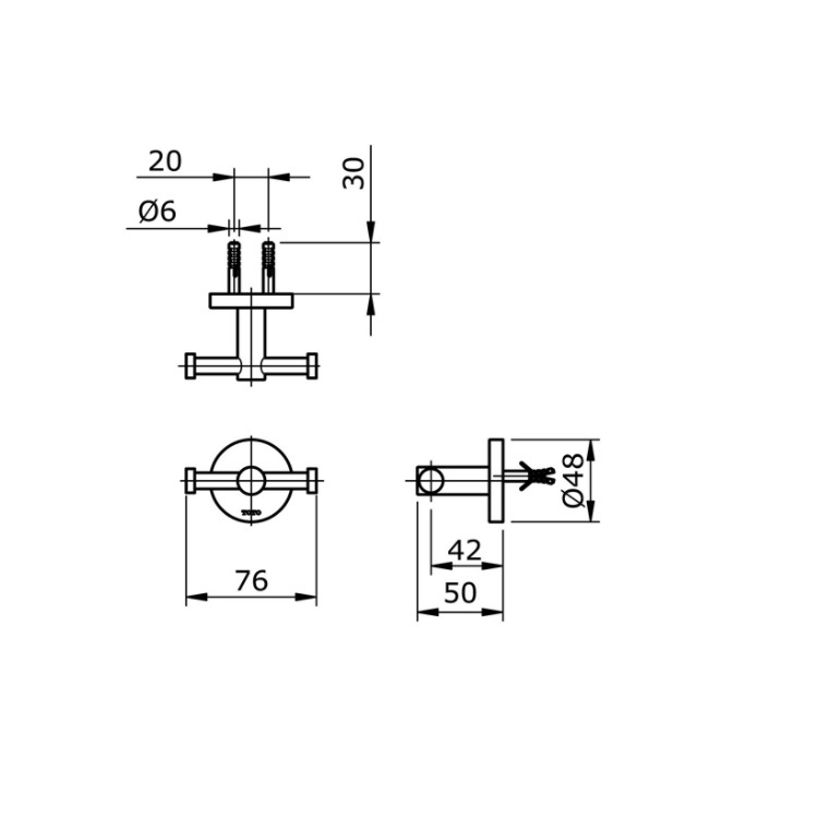 Toto TX704 (TX704AES#MB) Robe Hook