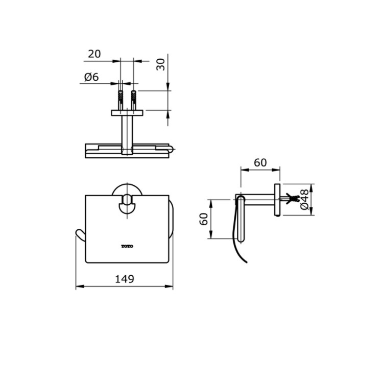 Toto TX703 (TX703AESV1#MB) Paper Holder
