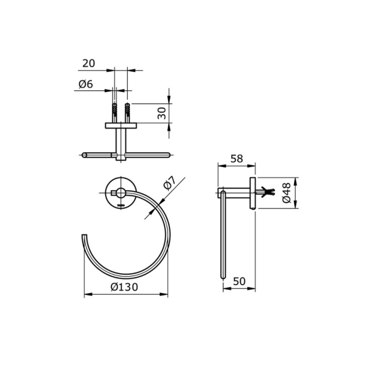 Toto TX702 (TX702AES#MB) Towel Ring