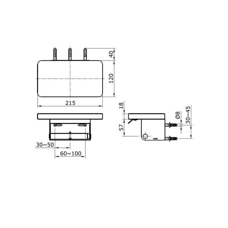 Toto TX720 (TX720MMB#NW) Paper Holder with Shelf